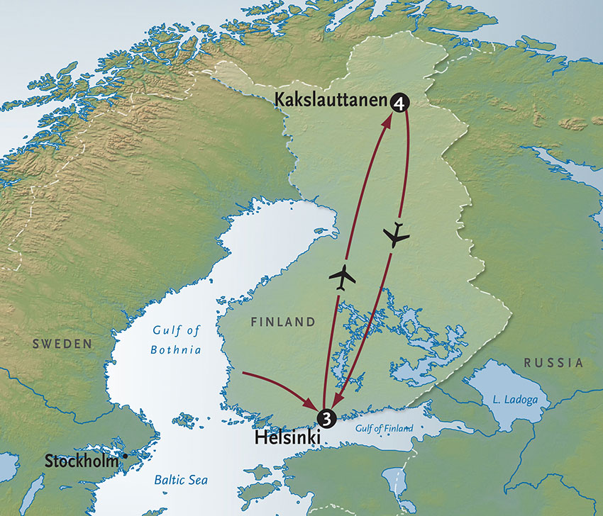 Finland's Lapland Itinerary Map