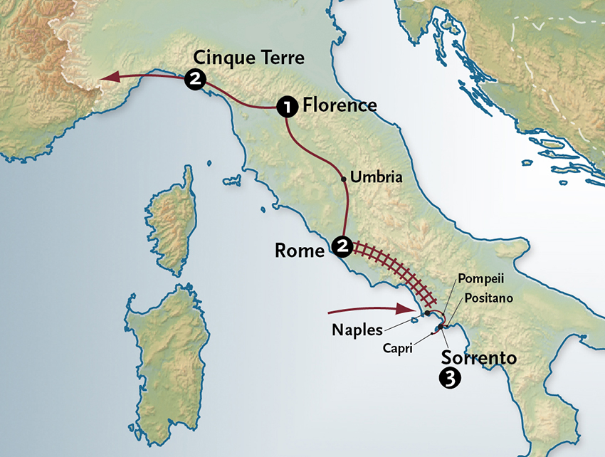 Pompeii Map Amalfi Coast