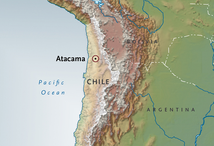 Atacama Desert Physical Map